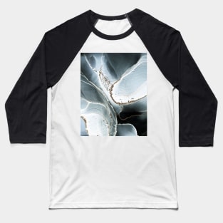 Black, White and Gold Ripples, Monochrome Lines, Abstract Art Baseball T-Shirt